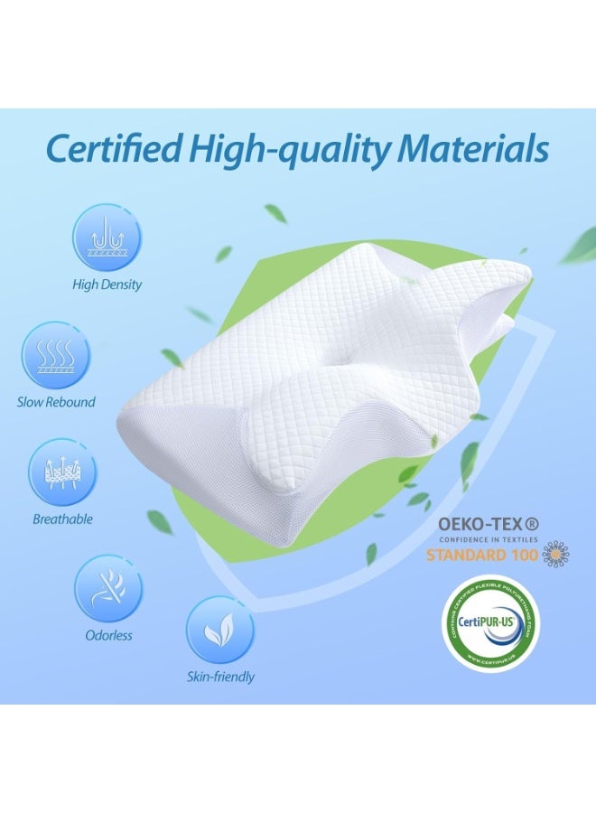 ELTRAZONE Memory Foam Cervical Pillow, 2 in 1 Ergonomic Contour Orthopedic Pillow for Neck Pain, Contoured Support Pillows for Side Back Stomach Sleepers - Image 4