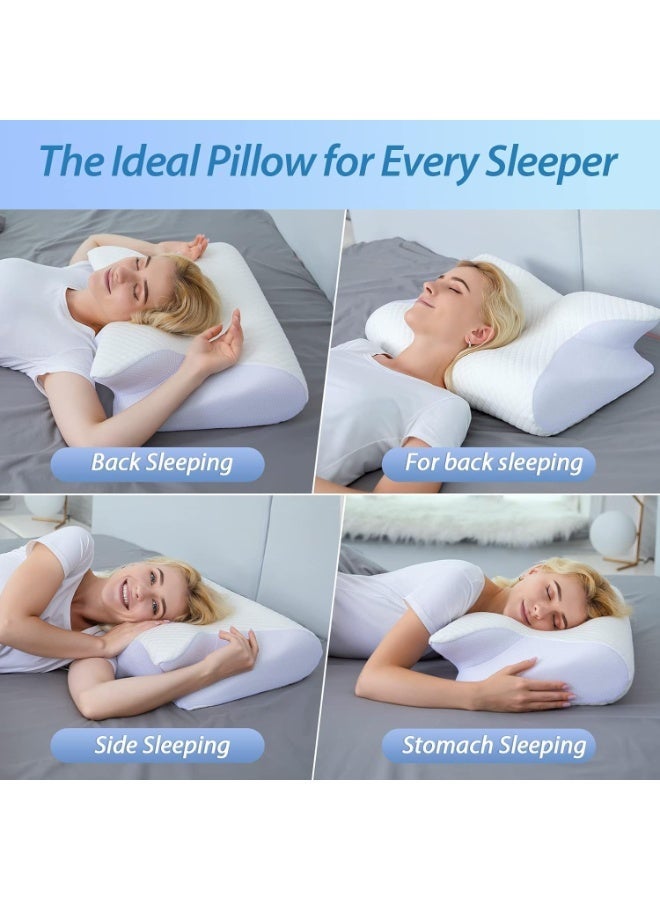 ELTRAZONE Memory Foam Cervical Pillow, 2 in 1 Ergonomic Contour Orthopedic Pillow for Neck Pain, Contoured Support Pillows for Side Back Stomach Sleepers - Image 2