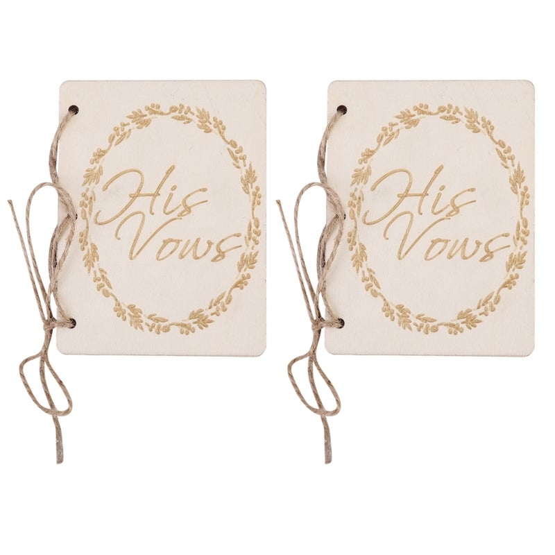 Wedding Vow Booklets: 2 Blank Pages Per Book - Hem Rope Assembled Wedding Vow Book for Wedding Ceremonies, Anniversaries & Bridal Keepsakes - Image 1