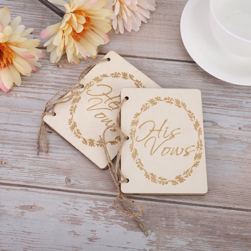 Wedding Vow Booklets: 2 Blank Pages Per Book - Hem Rope Assembled Wedding Vow Book for Wedding Ceremonies, Anniversaries & Bridal Keepsakes - Image 4