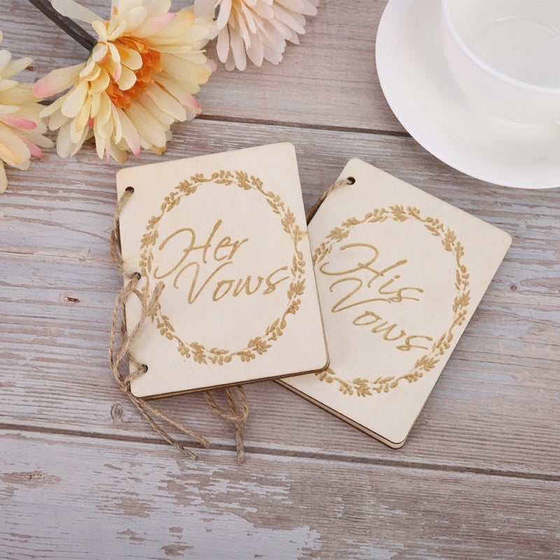 Wedding Vow Booklets: 2 Blank Pages Per Book - Hem Rope Assembled Wedding Vow Book for Wedding Ceremonies, Anniversaries & Bridal Keepsakes - Image 3