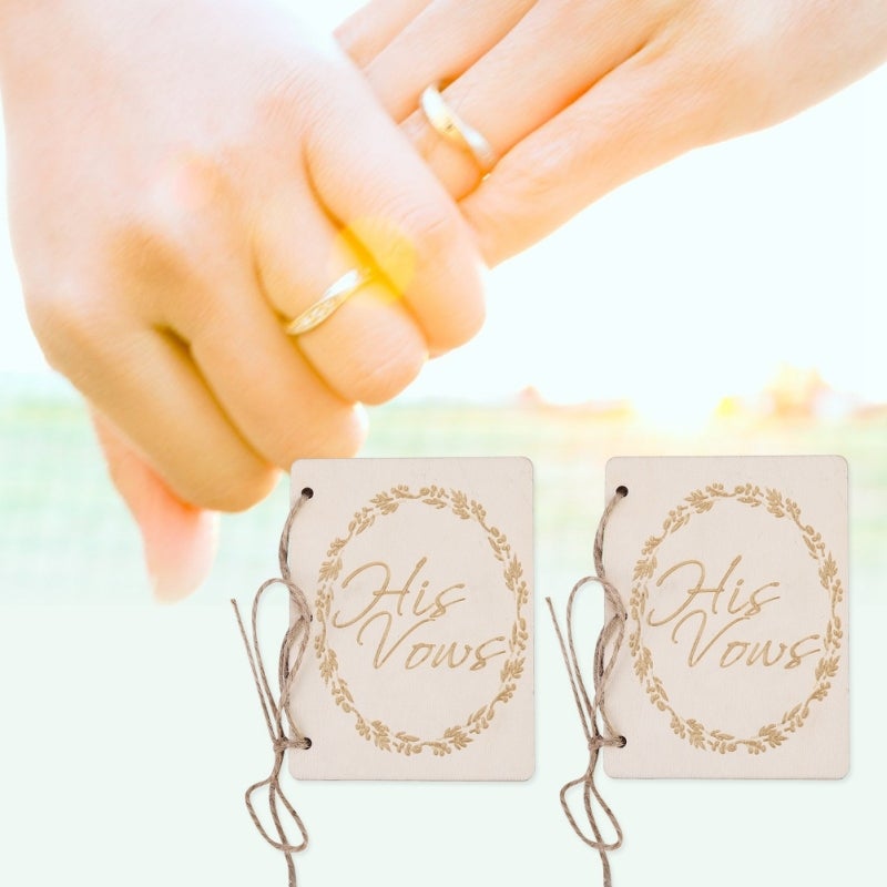 Wedding Vow Booklets: 2 Blank Pages Per Book - Hem Rope Assembled Wedding Vow Book for Wedding Ceremonies, Anniversaries & Bridal Keepsakes - Image 2
