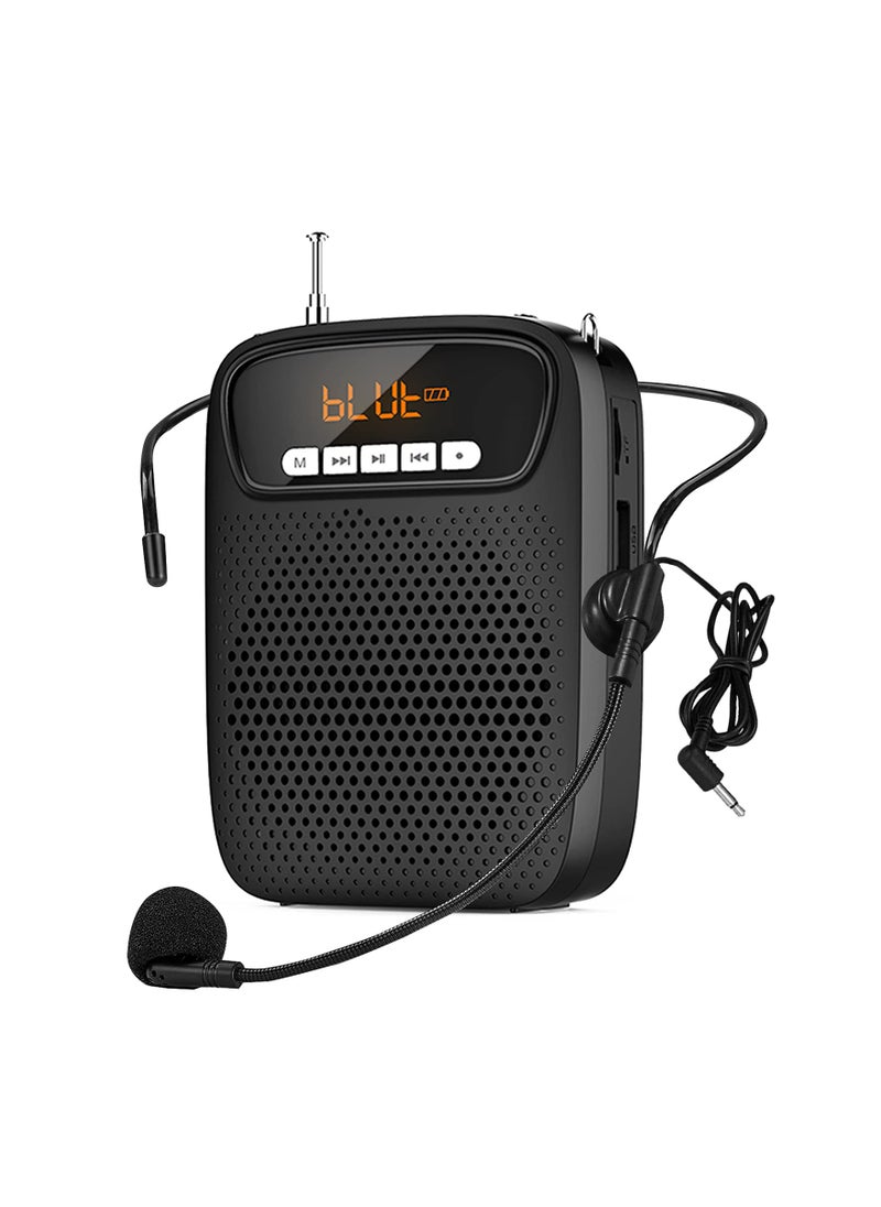 SYOSI - Portable Voice Amplifier, Mini Voice Amplifier Wired Headset Microphone Speaker Set for Teachers 15W Rechargeable Lightweight Personal Mic for Classroom, Tour Guides, Instructors and Presentation - Image 1