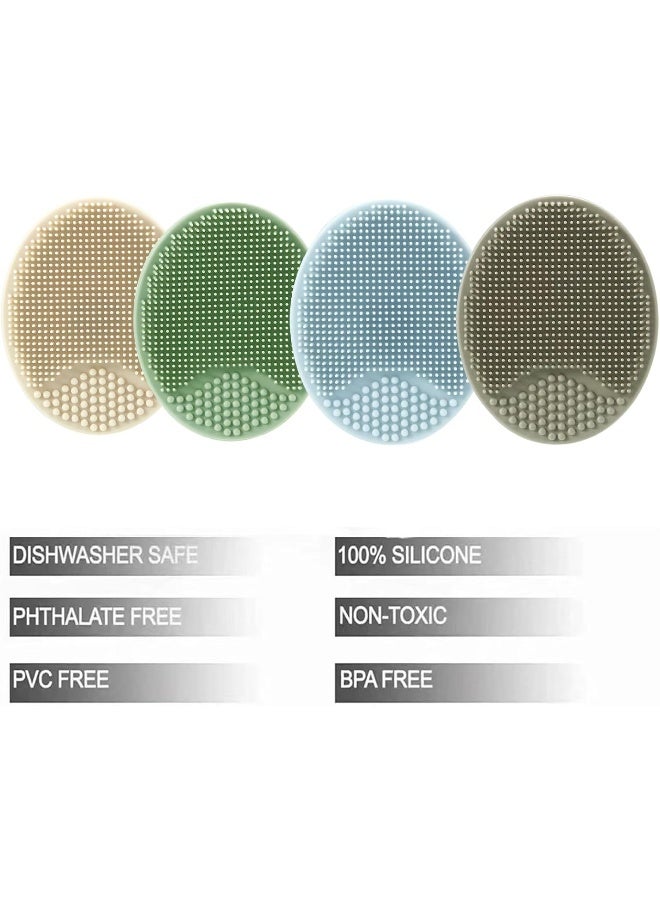 PandaEar PandaEar Baby Cradle Cap Brush, Silicone Baby Bath Brush Massage Brush Set for Dry Skin, Cradle Cap, and Eczema, 4 Pack (Blue) - Image 2