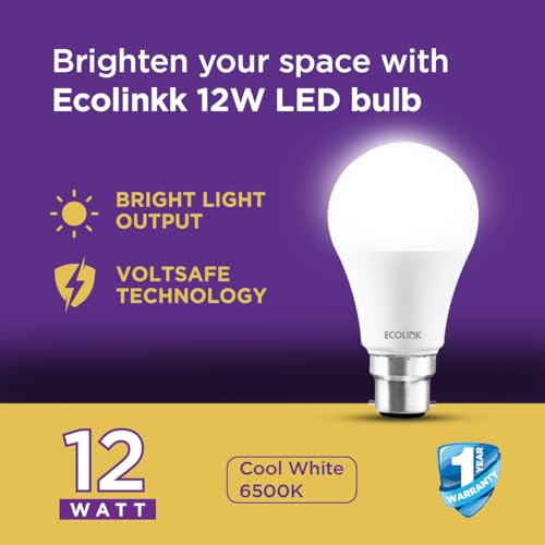 EcoLink 12-Watt LED Bulb |12-Watt LED Bulb For Room & Home | Bulb Base : B22, Colour : Cool Day Light, Pack of 20 - Image 2
