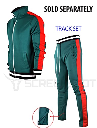 SCREENSHOT Men's Athletic Fitness Slim Fit Workout Track Pants BASIC S41700-Green-XLarge - Image 4