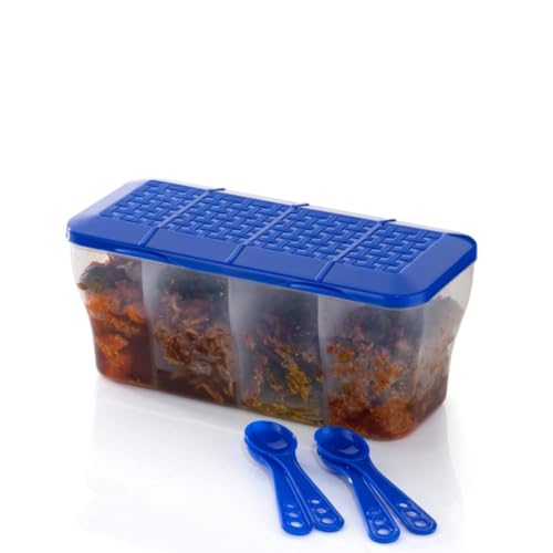 HomeWiz 4 Section Kitchen Storage Box | Fridge Storage Containers | Airtight, Durable, BPA-Free Plastic Container | Organize Grains, Pulses, Snacks & Food in One Jar | 1800ml, Transparent - Image 2