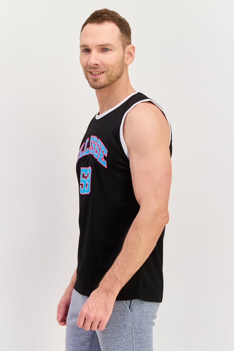 Ellesse قميص كرة سلة رياضي للرجال، أسود - Image 2