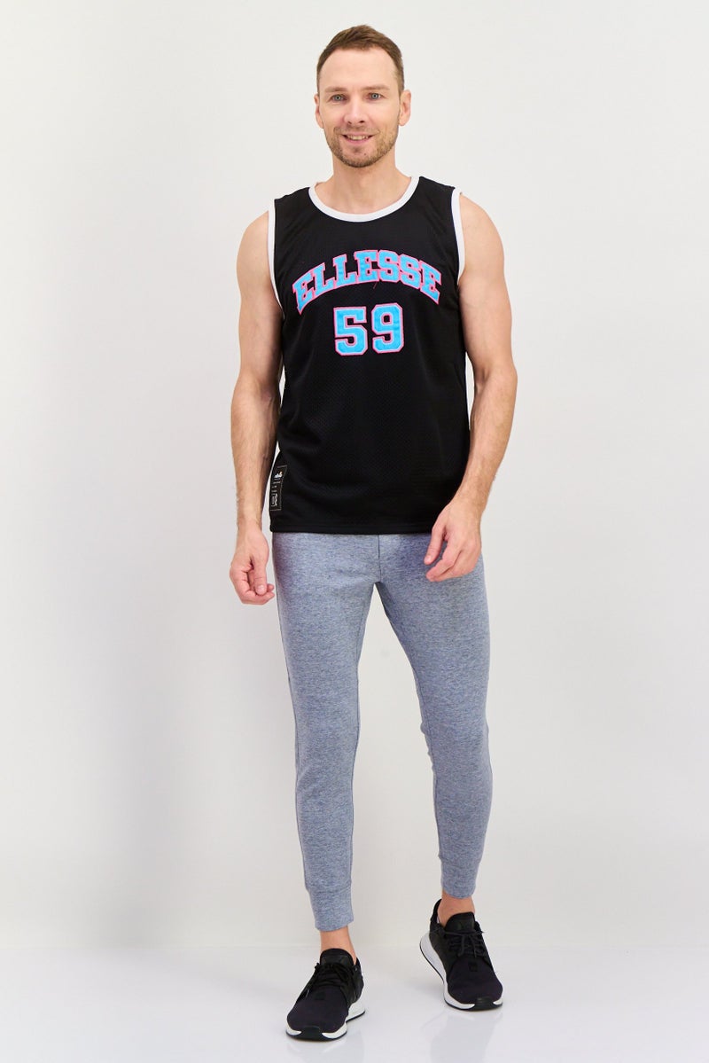 Ellesse قميص كرة سلة رياضي للرجال، أسود - Image 4