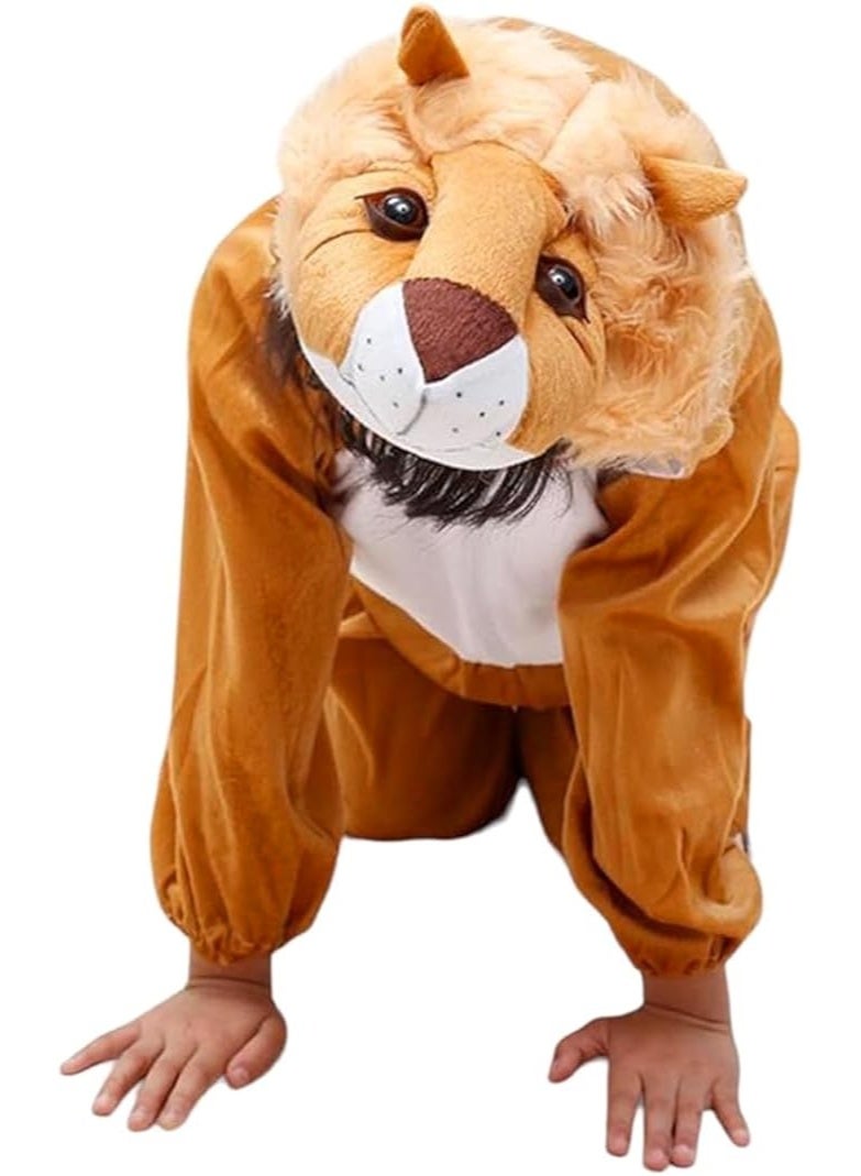 Brain Giggles BrainGiggles Lion Costume for Kids 1-8 years | Animal Costumes for Kids | Lion Jumpsuit Halloween Costume for Boys Girls | Cosplay Fancy Dress Lion Costume for Toddlers and Baby - Image 3