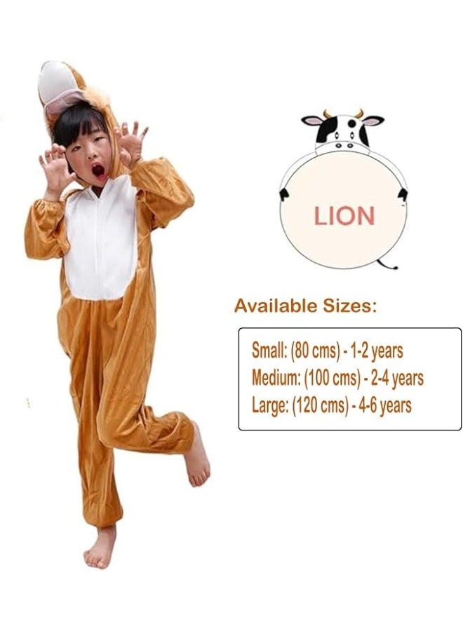 Brain Giggles BrainGiggles Lion Costume for Kids 1-8 years | Animal Costumes for Kids | Lion Jumpsuit Halloween Costume for Boys Girls | Cosplay Fancy Dress Lion Costume for Toddlers and Baby - Image 2