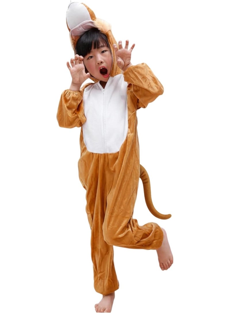 Brain Giggles BrainGiggles Lion Costume for Kids 1-8 years | Animal Costumes for Kids | Lion Jumpsuit Halloween Costume for Boys Girls | Cosplay Fancy Dress Lion Costume for Toddlers and Baby - Image 1