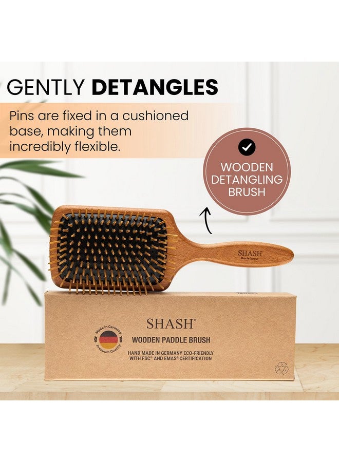 شاش منذ عام 1869، صُنعت في ألمانيا فرشاة خشبية تعمل على فك تشابك الشعر بلطف وتصفيفه وترطيبه بأقل قدر من التجعد والكسر، آمنة لجميع أنواع الشعر الرطب أو الجاف، خشب صديق للبيئة - Image 3