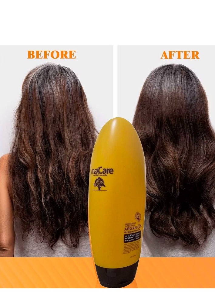 ماكس كير شامبو 500 مل بلسم 500 مل مرطب بزيت الأرغان المغربي العضوي صمم خصيصا لفك تشابك الشعر التالف والمصبوغ والمعالج - Image 2