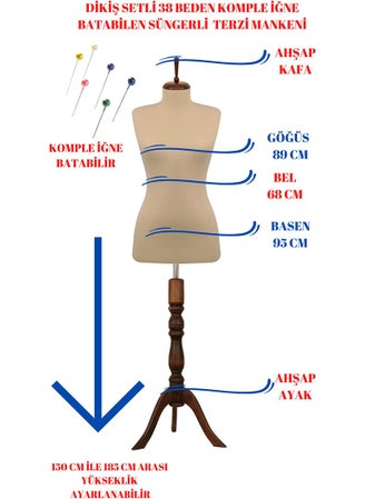 Mannequin Istanbul Sewing Set Sponge Needle Capable 38 Size Tailor Mannequin Rehearsal Mannequin - pzsku/Z9610AD44D707F64DEBB8Z/45/_/1728061714/8012cde8-227f-4edc-ae21-5a8f6c2b3208