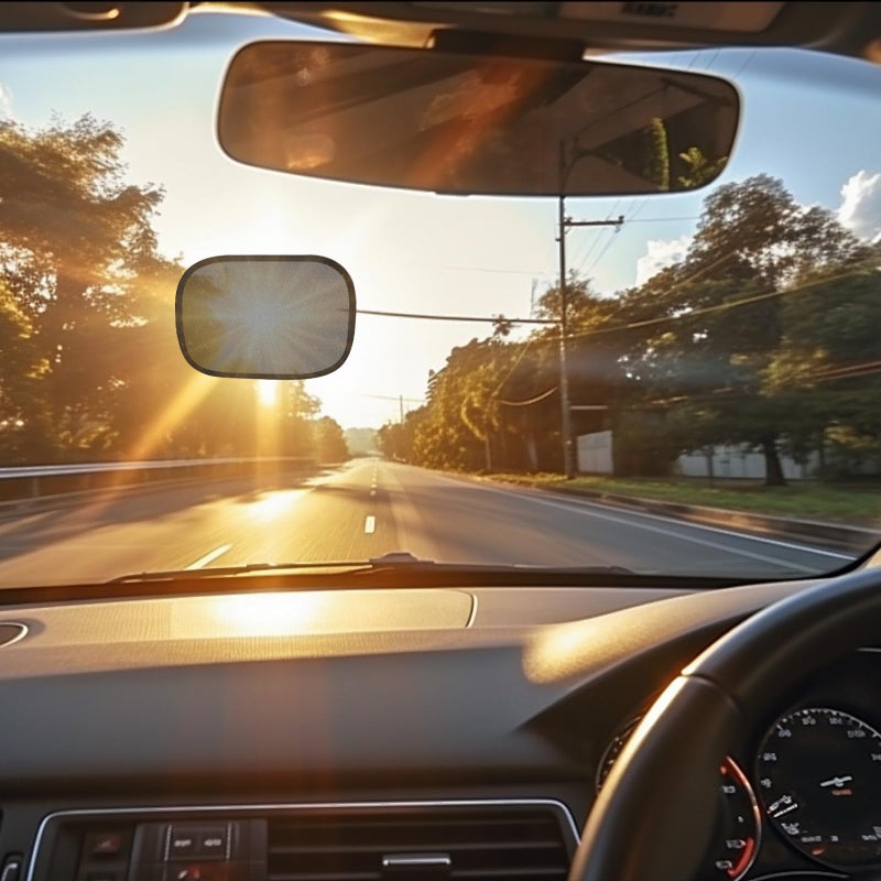 LSTRAGY Car Window Shades 2 PCS Miniature Transparent Static Cling Car Visor Shade for Side Windows Reduces Glare Blocks UV Rays Car Travel Essential - Image 3