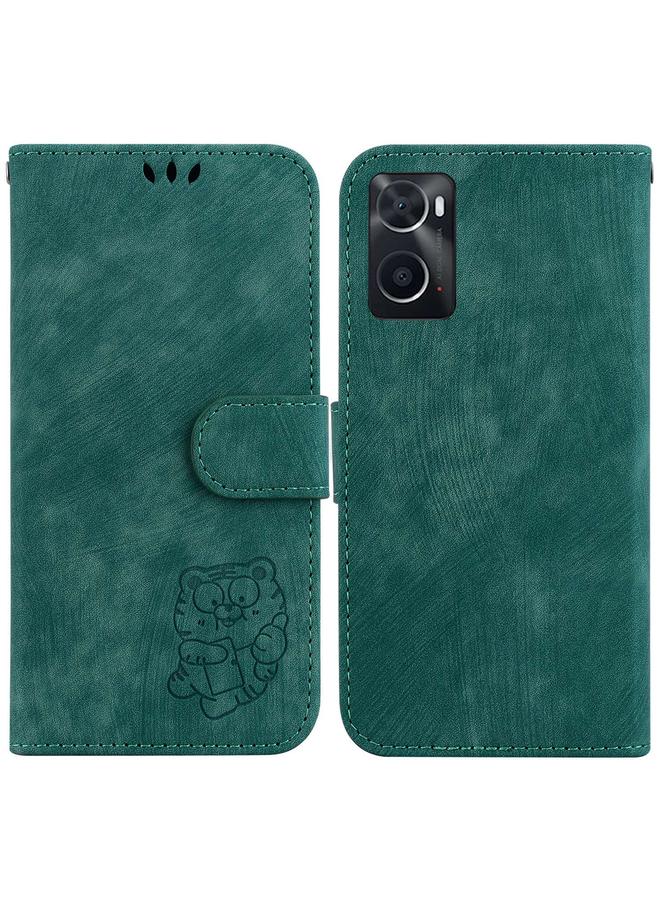 S-TOP Case For Realme 9i / OPPO A76 4G / A36 Little Tiger Embossed Leather Phone Case - Image 1