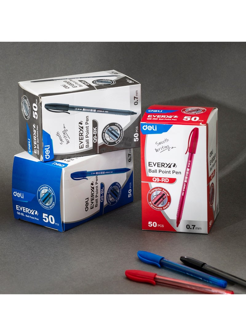 Deli EQ9-BL Ball Point Pen Mini Tip 0.7mm Blue - 50pcs/box - ideal for office and school writing - Image 2