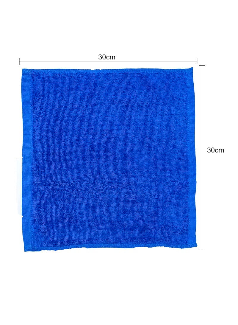 MAXQON Pack Of 10 - Face Towel - 100% Cotton Small Size (30x30cm) Highly Absorbent And Super Durable, Color Blue  - Image 3