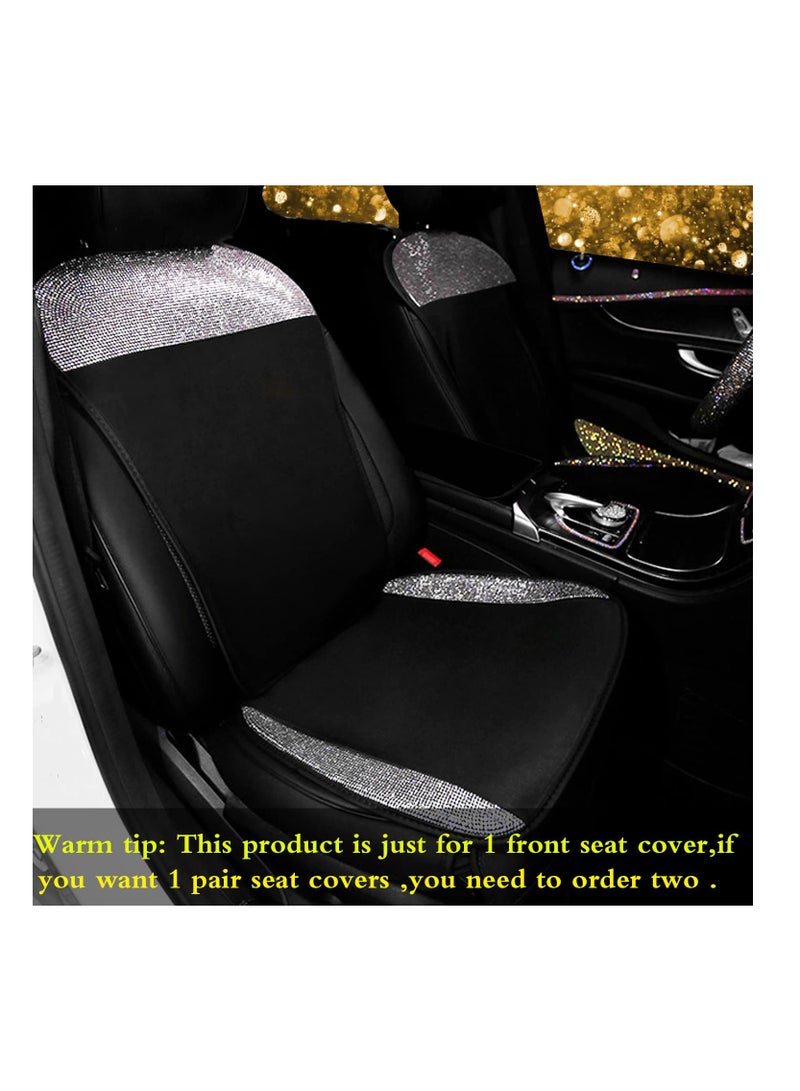 Stylish Rhinestone Seat Covers for Women Breathable Mesh Front Seat Protector Universal Fit for Most Cars White - Image 2