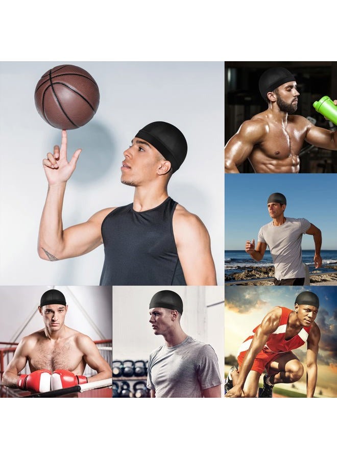 Molain 6 قطع قبعة موجة للرجال قبعات دوغ حريرية مرنة ل360 540 720 موجات قبعة ساتان ناعمة قابلة للتنفس للبالغين والأطفال قبعات رأس قبعات استحمام - Image 5