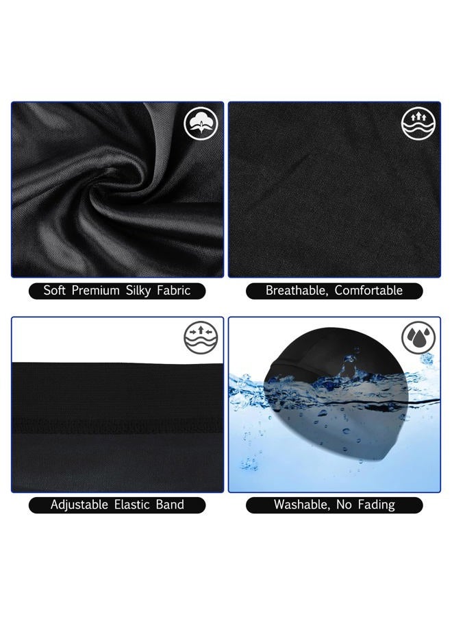 Molain 6 قطع قبعة موجة للرجال قبعات دوغ حريرية مرنة ل360 540 720 موجات قبعة ساتان ناعمة قابلة للتنفس للبالغين والأطفال قبعات رأس قبعات استحمام - Image 2