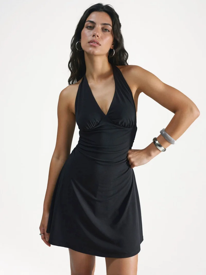 HICCUP Halter Collar Mini Dress