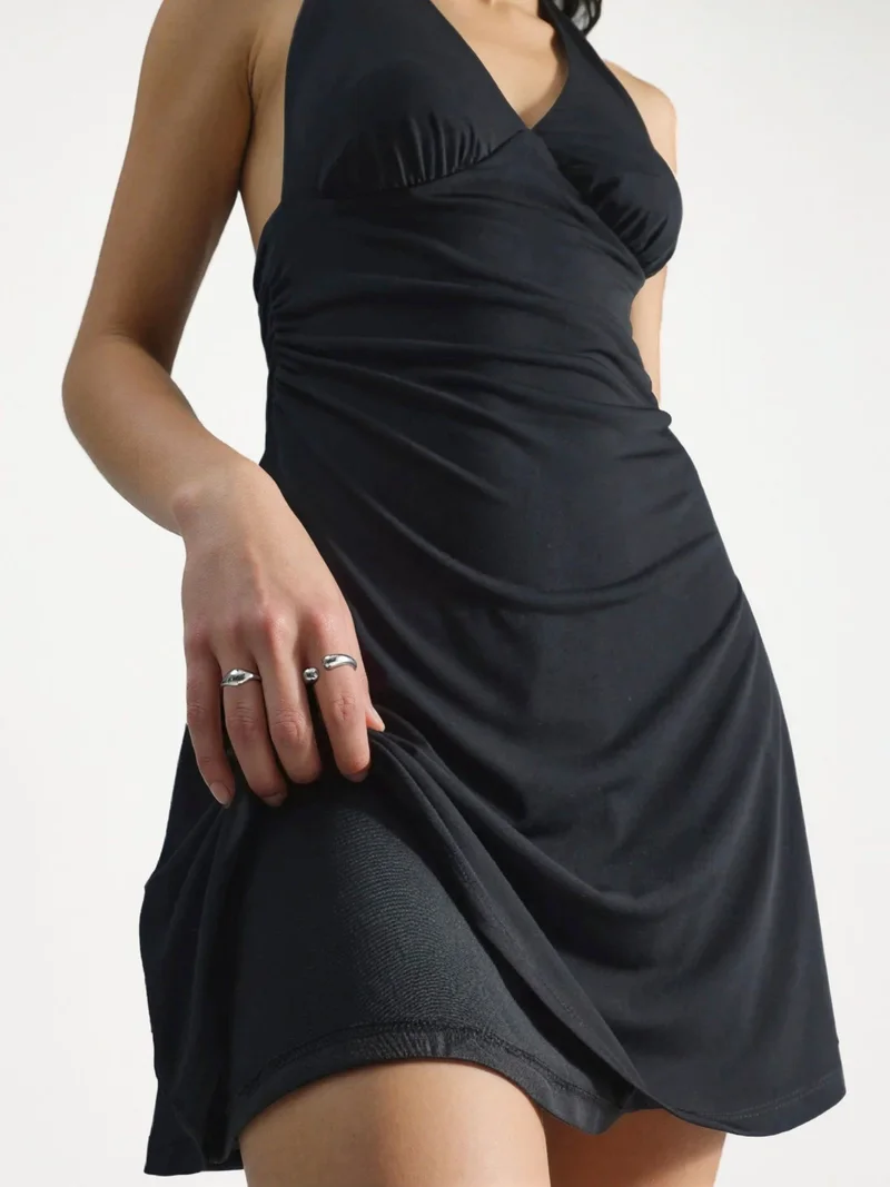 HICCUP Black Halter Collar Mini Dress for Women | Best Price UAE
