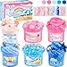 Rowecvce 6 Pack Slimes Pink Blue Slime kit Cloud Butter Clear Slime Party Favors Sensory Toys for Kids Girls Boys Ages 412 Goodie Bag Stuffers Birthday Gift Ideas Cute Stuff - Image 2