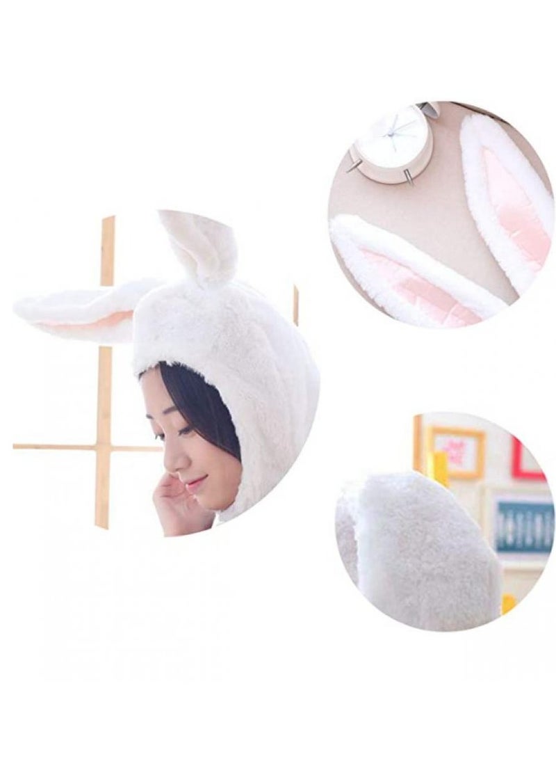 Alissa Cute Bunny Ear Hat for Girls & Women – Soft Plush Rabbit Hat with Long Ears – Fun Party & Holiday Costume Cap (White)  - Image 4