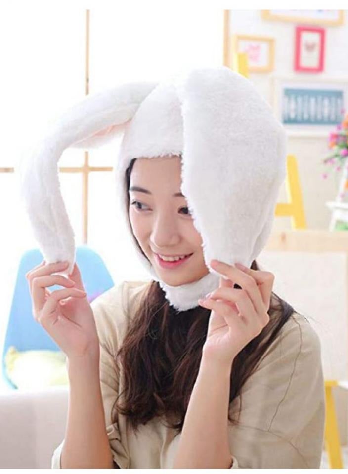 Alissa Cute Bunny Ear Hat for Girls & Women – Soft Plush Rabbit Hat with Long Ears – Fun Party & Holiday Costume Cap (White)  - Image 3