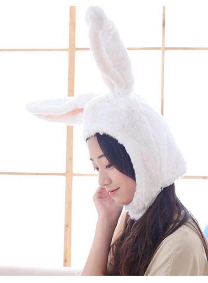 Alissa Cute Bunny Ear Hat for Girls & Women – Soft Plush Rabbit Hat with Long Ears – Fun Party & Holiday Costume Cap (White)  - Image 2