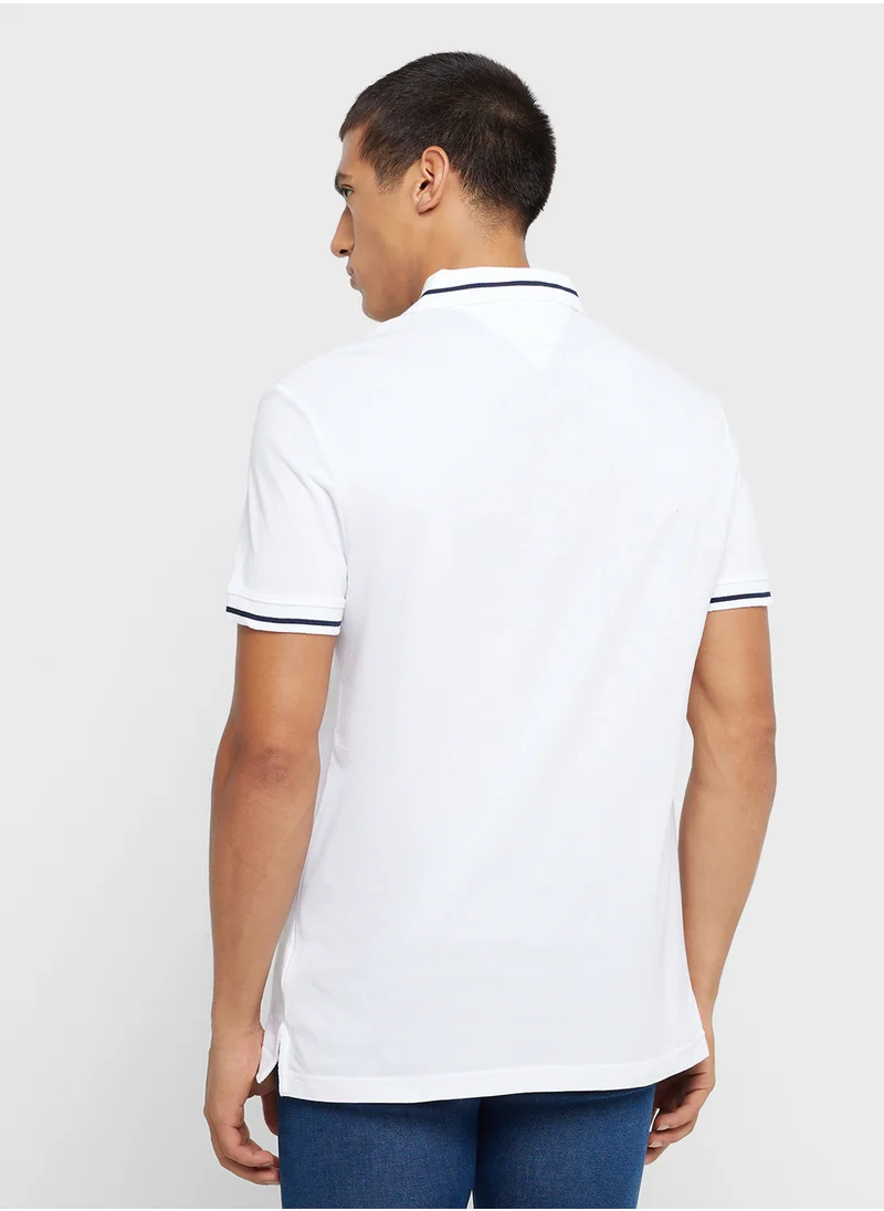 تومي جينز Logo Regular Fit Tipped Polo