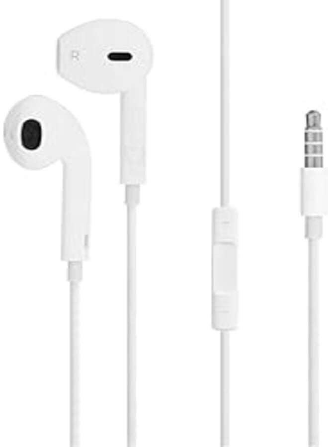 OR Aleesh Classic Wired Earphones with Volume Control and Microphone 3.5mm for IPHONE 5, 5S, 6, 6S (white)