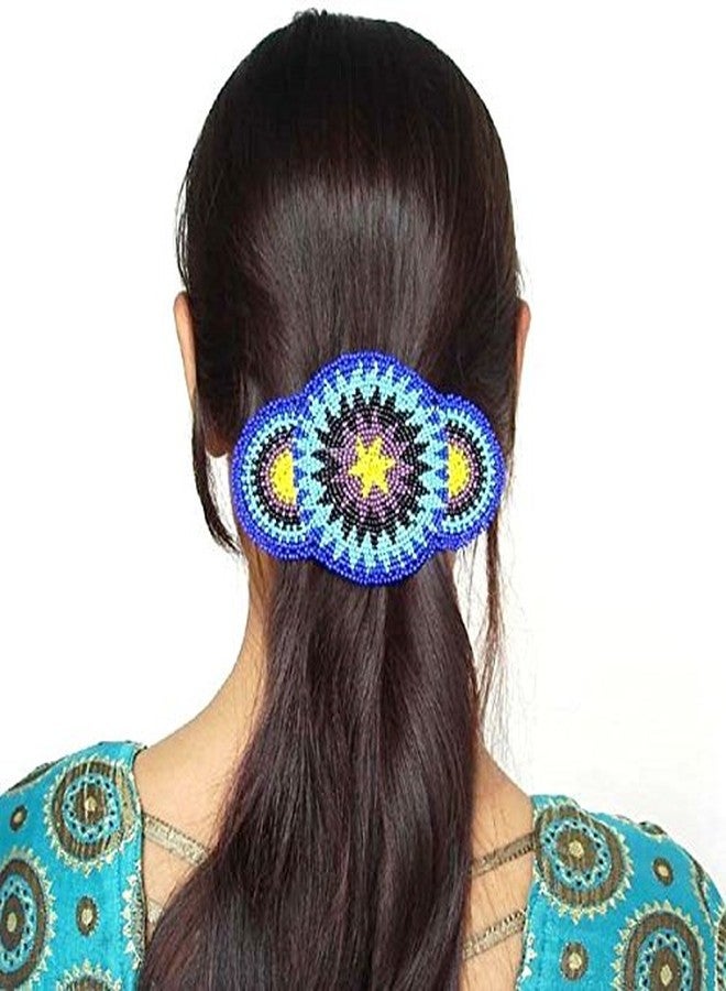 La vivia Handmade Beaded Indian Jewelery Hair Barrette,Native American Style Seed Beaded Hair Band For Women,Suitable For Different Occasions & Gifting - Image 2