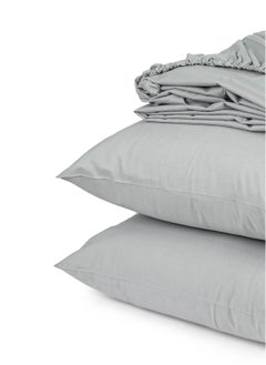 Home of linens طقم شرشف مثبت رمادي 100x200  - Image 3