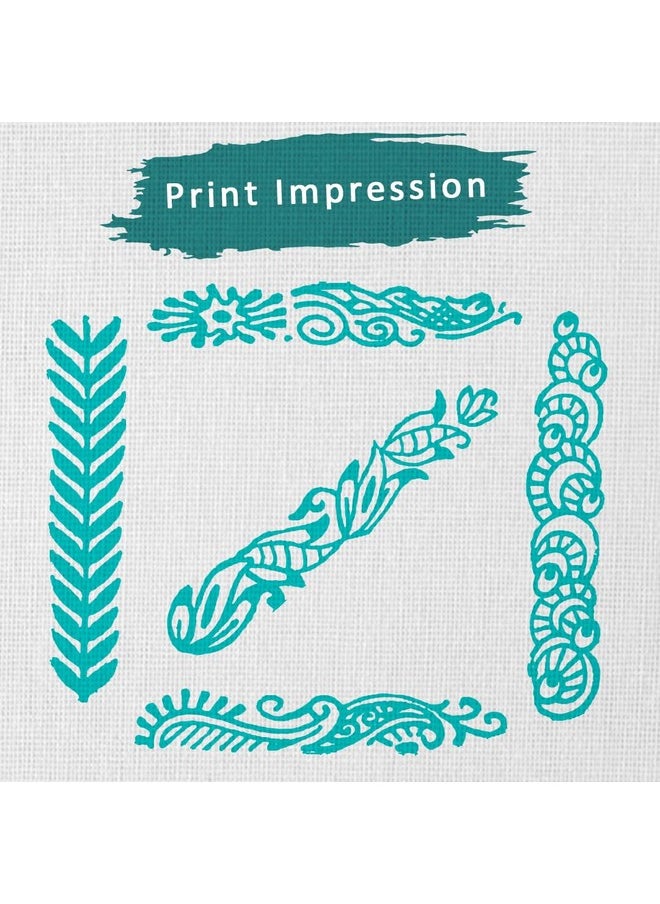 Hashcart Hashcart | Set of 5 | Wooden Stamp Block, Printing Stamp Design Set | Block for Printing Saree Border | Dresses, Craft Card Making, Scrapbook, Clay Pottery  - Image 3