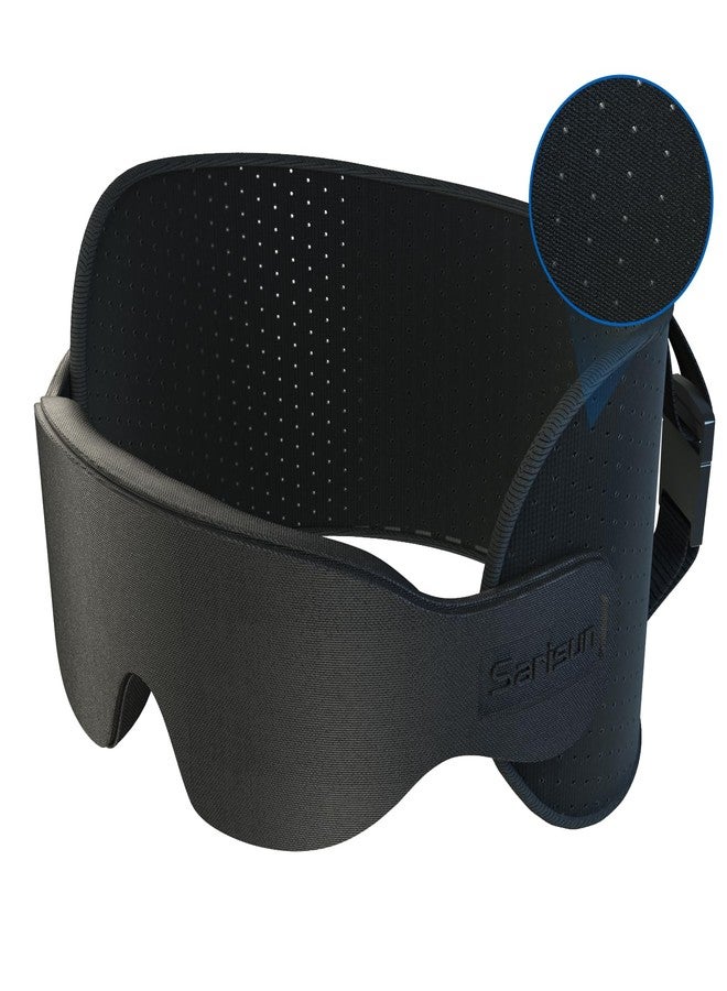SARISUN Travel Pillow for Airplanes, Ultra-Thin Breathable Airplane Pillow Alternative, Airplane Head Strap with 3D Sleep Eye Mask, 360° Support for Long Flight, Work for Seats with Headrest, Black - Image 1