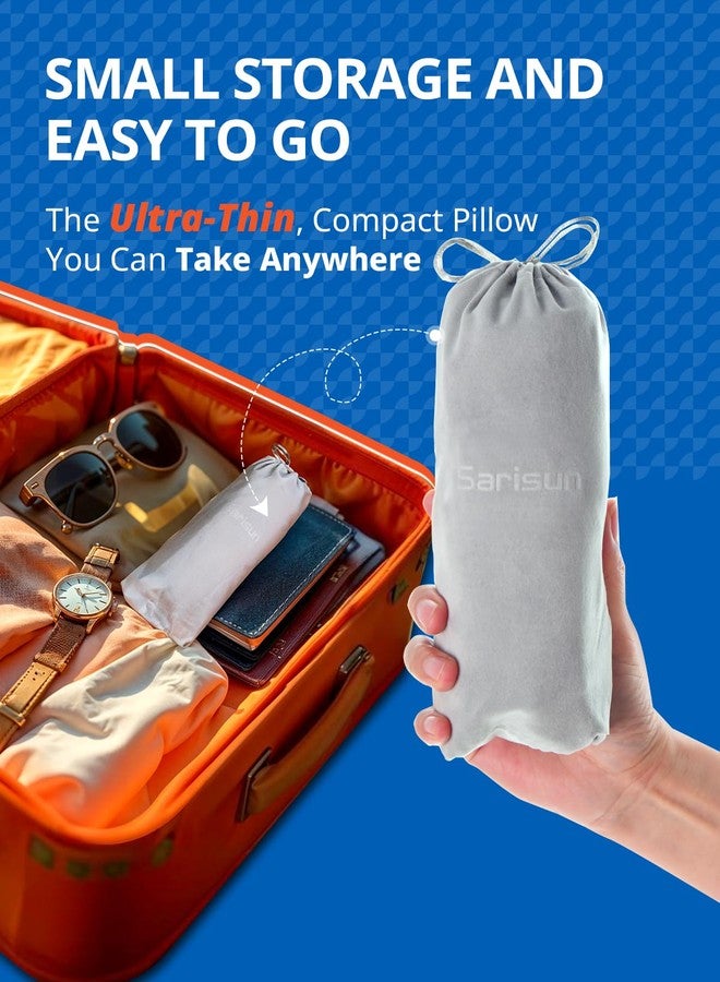 SARISUN Travel Pillow for Airplanes, Ultra-Thin Breathable Airplane Pillow Alternative, Airplane Head Strap with 3D Sleep Eye Mask, 360° Support for Long Flight, Work for Seats with Headrest, Black - Image 4