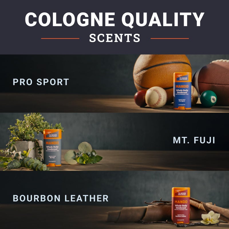 Mando Whole Body Deodorant For Men - Smooth Solid Stick - 72 Hour Odor Control - Aluminum Free, Baking Soda Free, Skin Safe - 2.6 ounce (Pack of 3) - Image 4