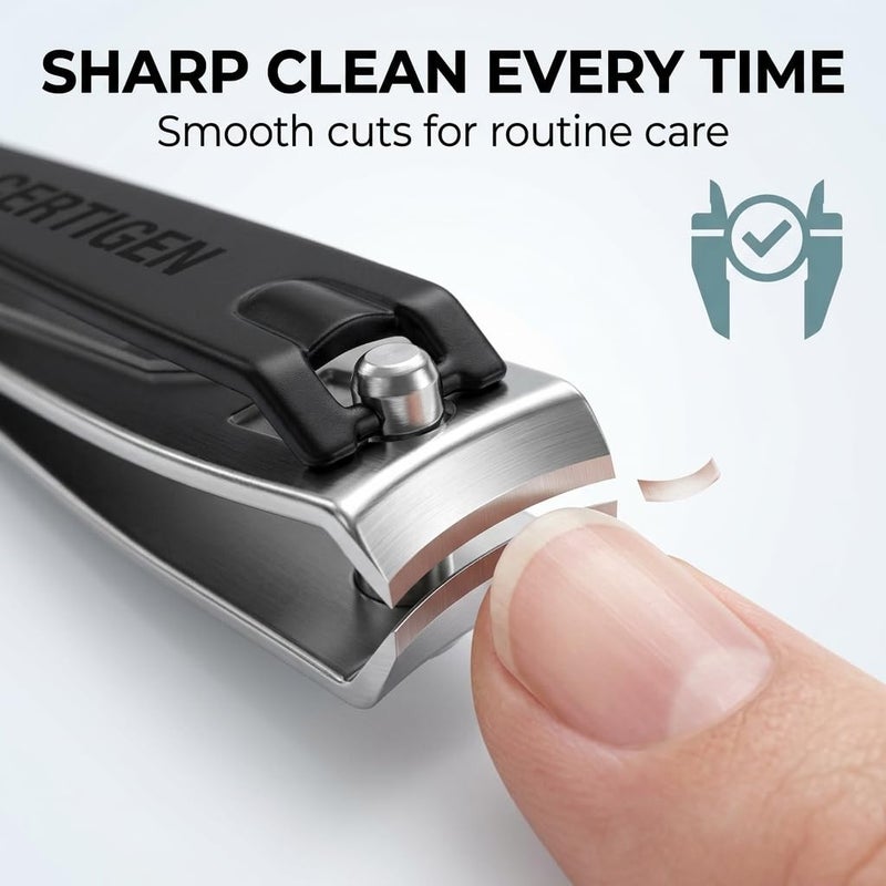 CERTIGEN Nail Clippers Set 6 -Pack - Includes Toenail Clippers, Fingernail Clipper, and Finger Nail Clippers for Men and Women Adult, Toe Nail and Fingernail Clipper Kit - Image 3
