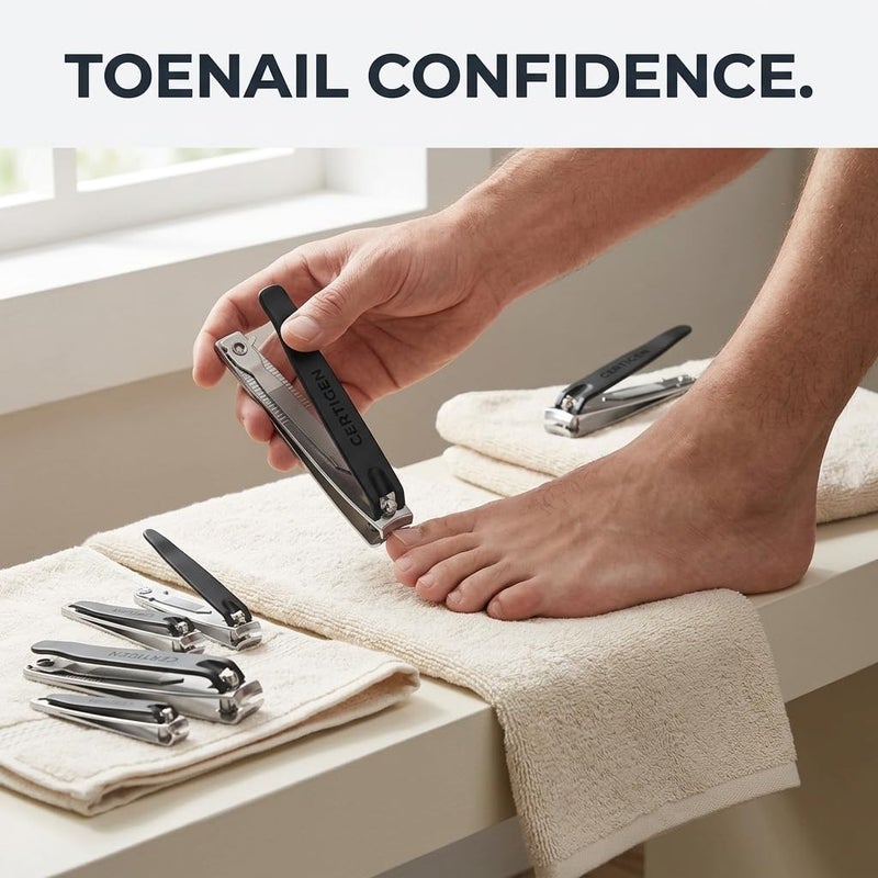 CERTIGEN Nail Clippers Set 6 -Pack - Includes Toenail Clippers, Fingernail Clipper, and Finger Nail Clippers for Men and Women Adult, Toe Nail and Fingernail Clipper Kit - Image 4
