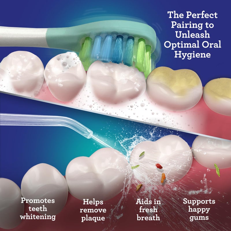 GuruNanda مجموعة غورو ناندا الأسد والخروف 2.0، فرشاة أسنان كهربائية مع جهاز تنظيف بالماء، 4 رؤوس نفاثة، 4 رؤوس فرشاة، وتصميم مقاوم للماء IPX7 للعناية الفموية الشاملة، لافندر - Image 5