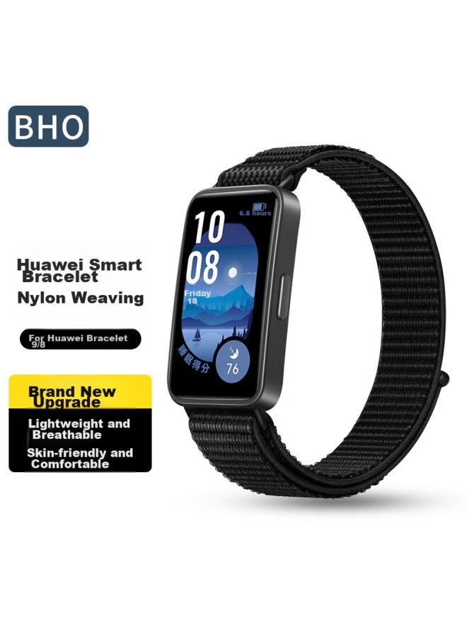 BHO سوار نايلون متوافق مع Bho لسوار Huawei Band 10 الجديد، سوار عالمي لسوار Huawei Band 8/9 الإصدار القياسي وإصدار NFC، سوار لياقة ذكي - Image 1