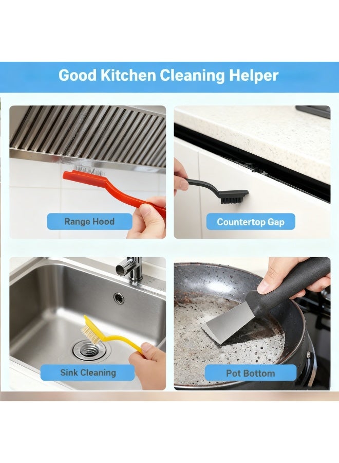 FLOVAZO 11 pcs Crevice Cleaning Brush, Skinny Gap Cleaning Tools for Household Use, Multifunctional Hard Bristle Gap Cleaning Brush, Grout Cleaner Brush, Toilet Brush, Scrub Brush for Shower Tile - Image 4