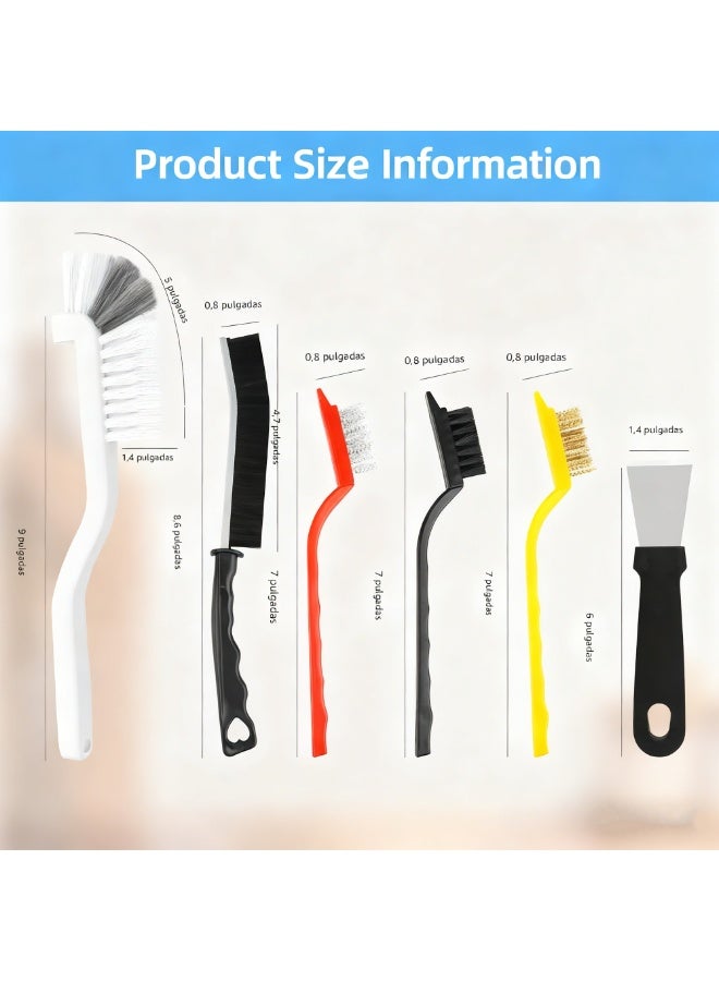 FLOVAZO 11 pcs Crevice Cleaning Brush, Skinny Gap Cleaning Tools for Household Use, Multifunctional Hard Bristle Gap Cleaning Brush, Grout Cleaner Brush, Toilet Brush, Scrub Brush for Shower Tile - Image 3