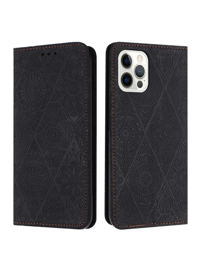 S-TOP Case For iPhone 16 Pro Max Ethnic Embossed Adsorption Leather Phone Case - Image 1