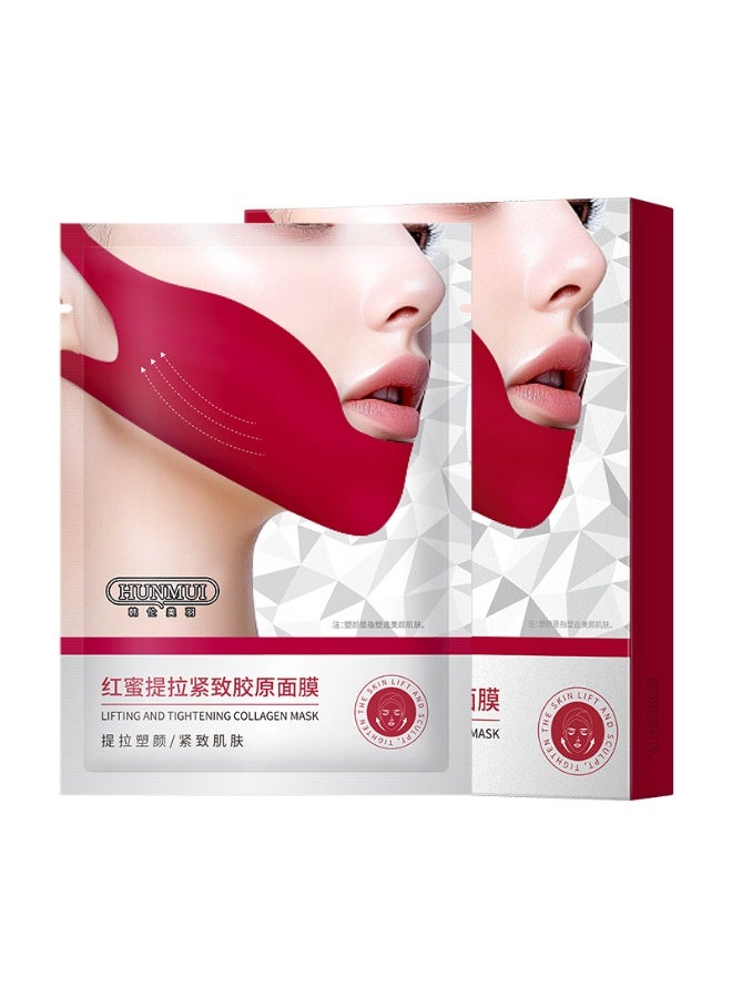 HUNMUI Lifting and Tightening Collagen Mask - V Line Lifting Mask for Chin and Jawline, Double Chin Reducer, Skin Tightening  Moisturizing for All Skin Types - Image 1