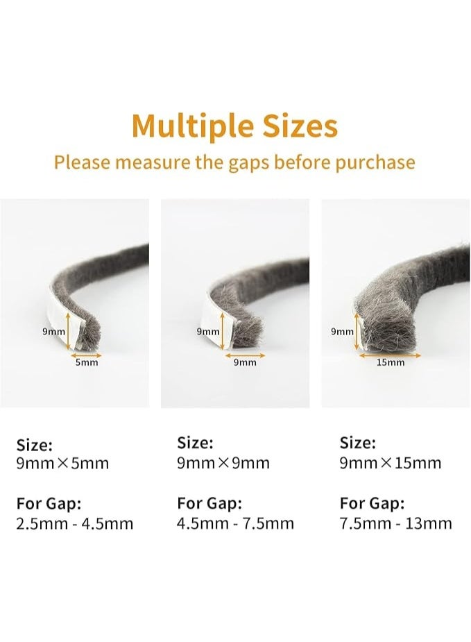 Weather Stripping for Doors and Windows, 9mm (W) x 15mm (L) x 5m (L), Grey - Image 2