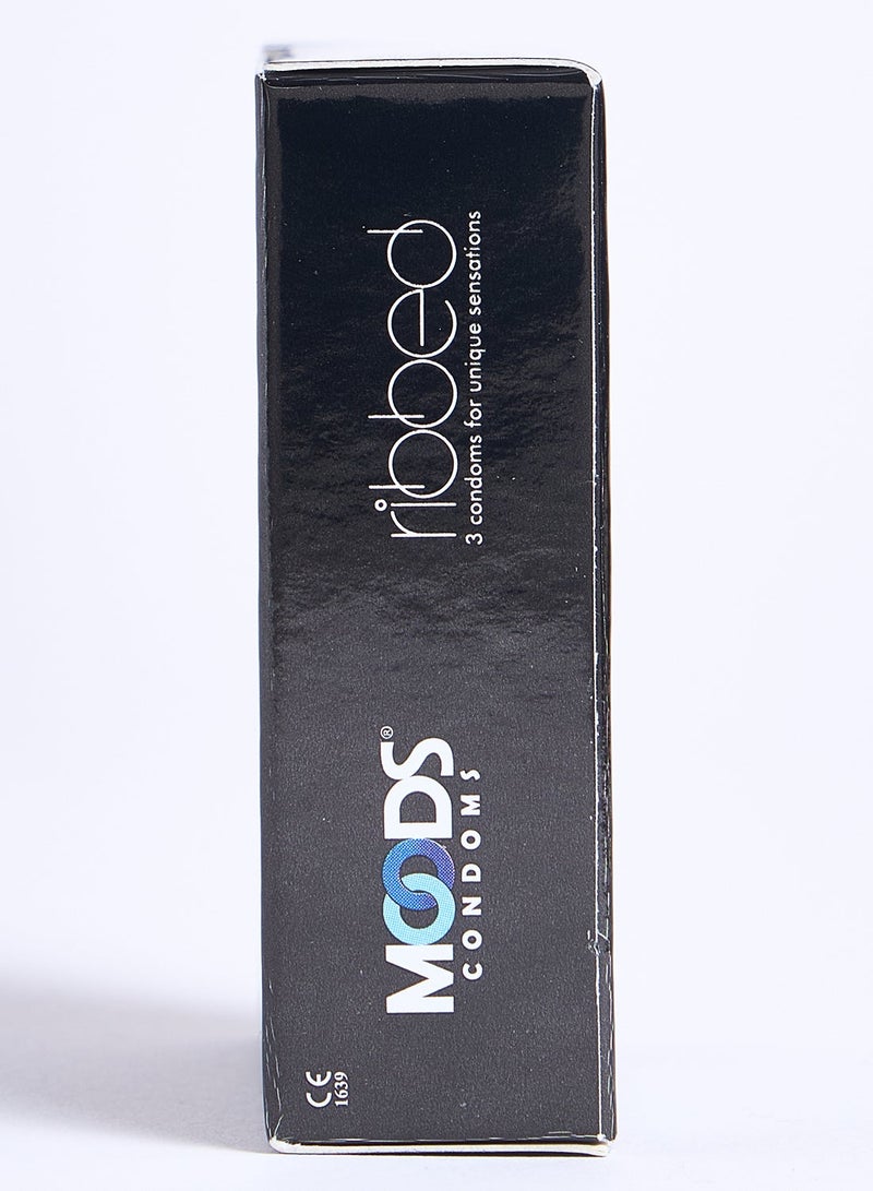 Moods Ribbed Condoms 3s Made With Natural Rubber Latex - Image 3